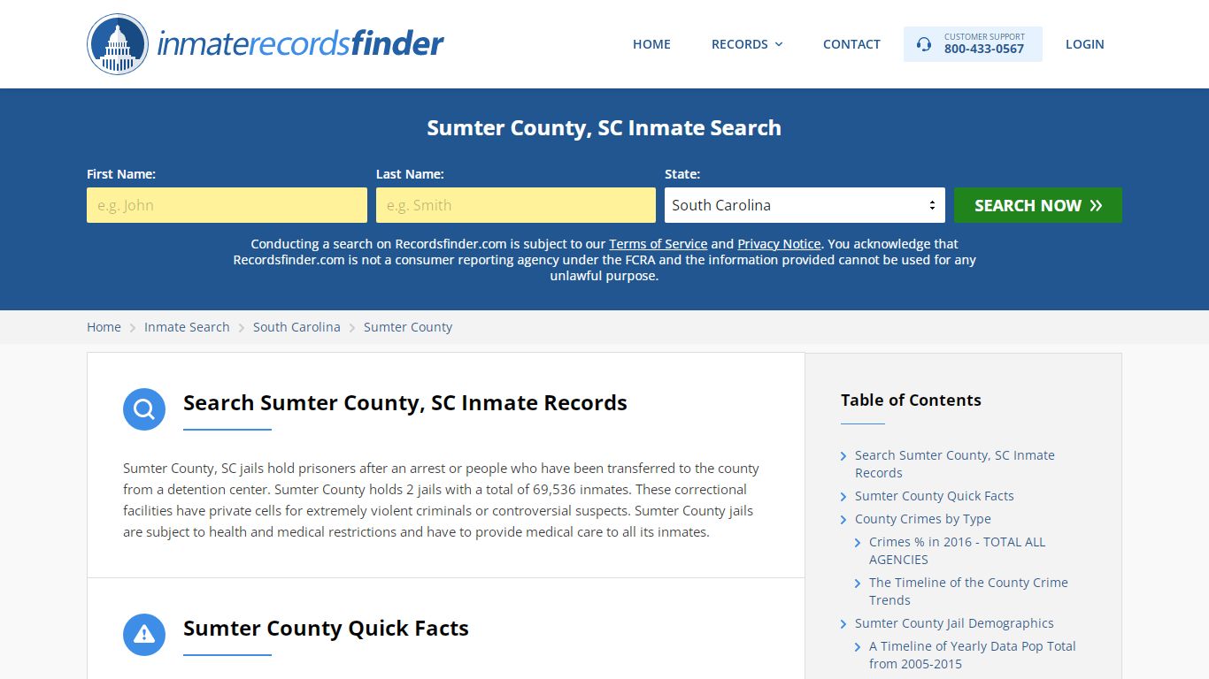 Sumter County, SC Inmate Lookup & Jail Records Online